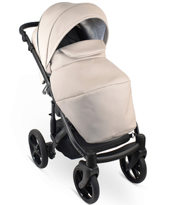 Детская коляска Bexa Ideal Eco 2 в 1 IE02 черный+св.бежевая кожа