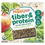Happy Family Organics, Happy Tot®, овсяный батончик с клетчаткой и протеином, для детей от 2 лет, органические яблоки и шпинат, 5 батончиков по 25 г (0,88 унции)