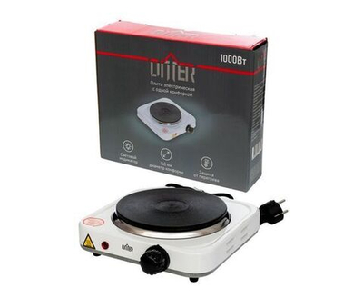 Электроплитка Ditter 1 конфорка диск 1кВт белая