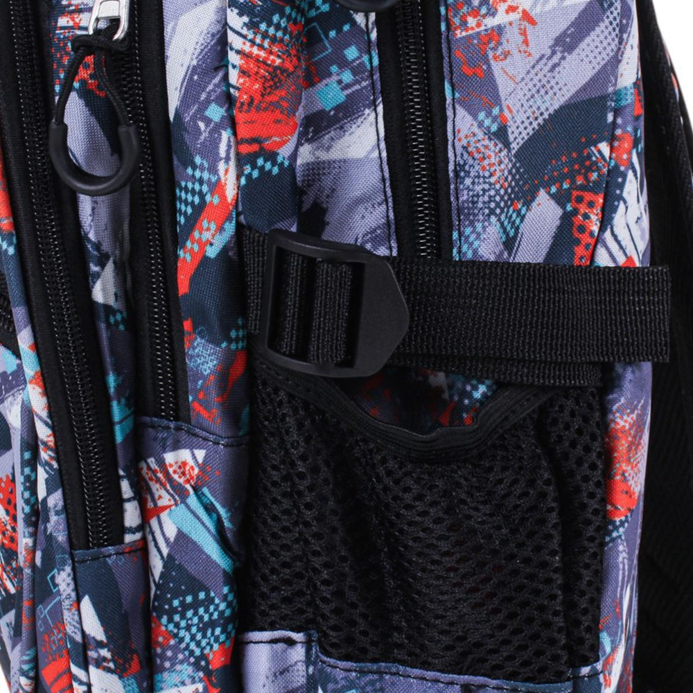 Рюкзак школьный 38*25*12см, серый, 2отдел+карман, 2бок.кармана