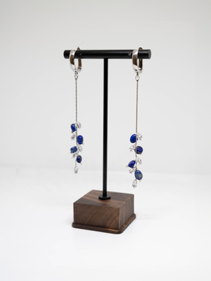 Серьги из лазурита и циркония