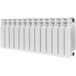 Радиатор биметаллический STOUT TITAN 350 - 13 секций (подключение боковое, цвет белый)