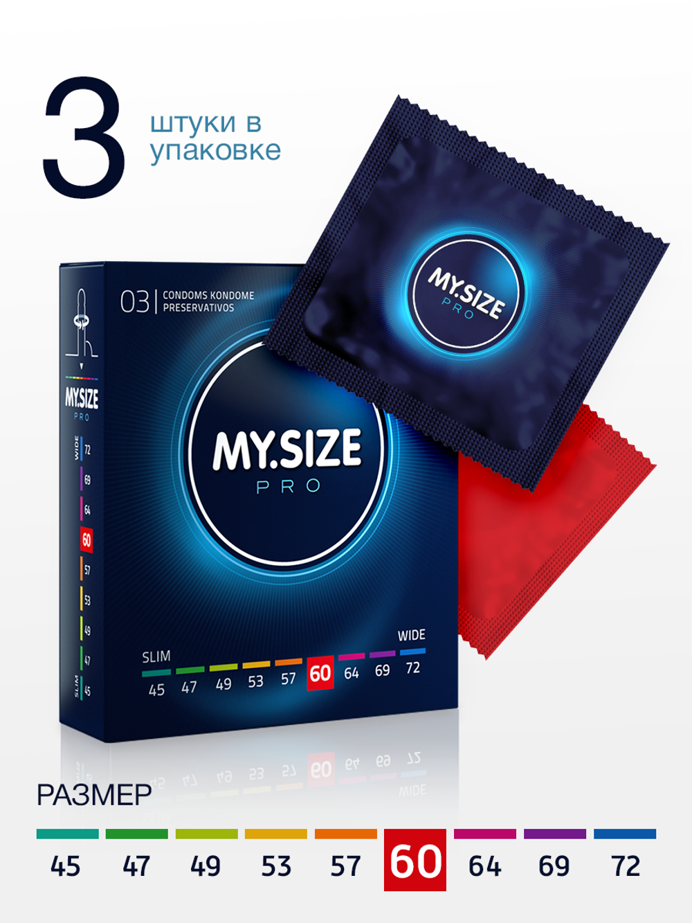 Презервативы MY.SIZE PRO размер 60 - 3шт