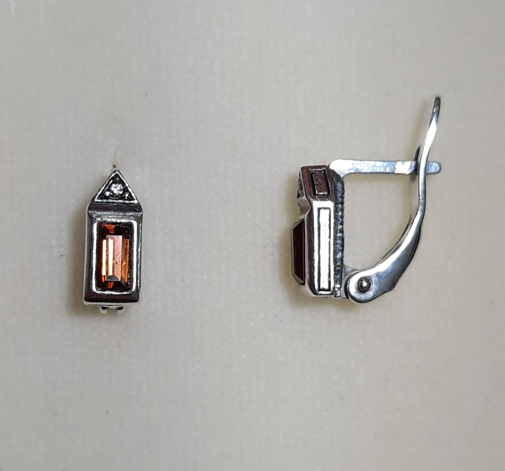 "Иран" серьги в серебряном покрытии из коллекции "Нимфа" от Jenavi с английским замком