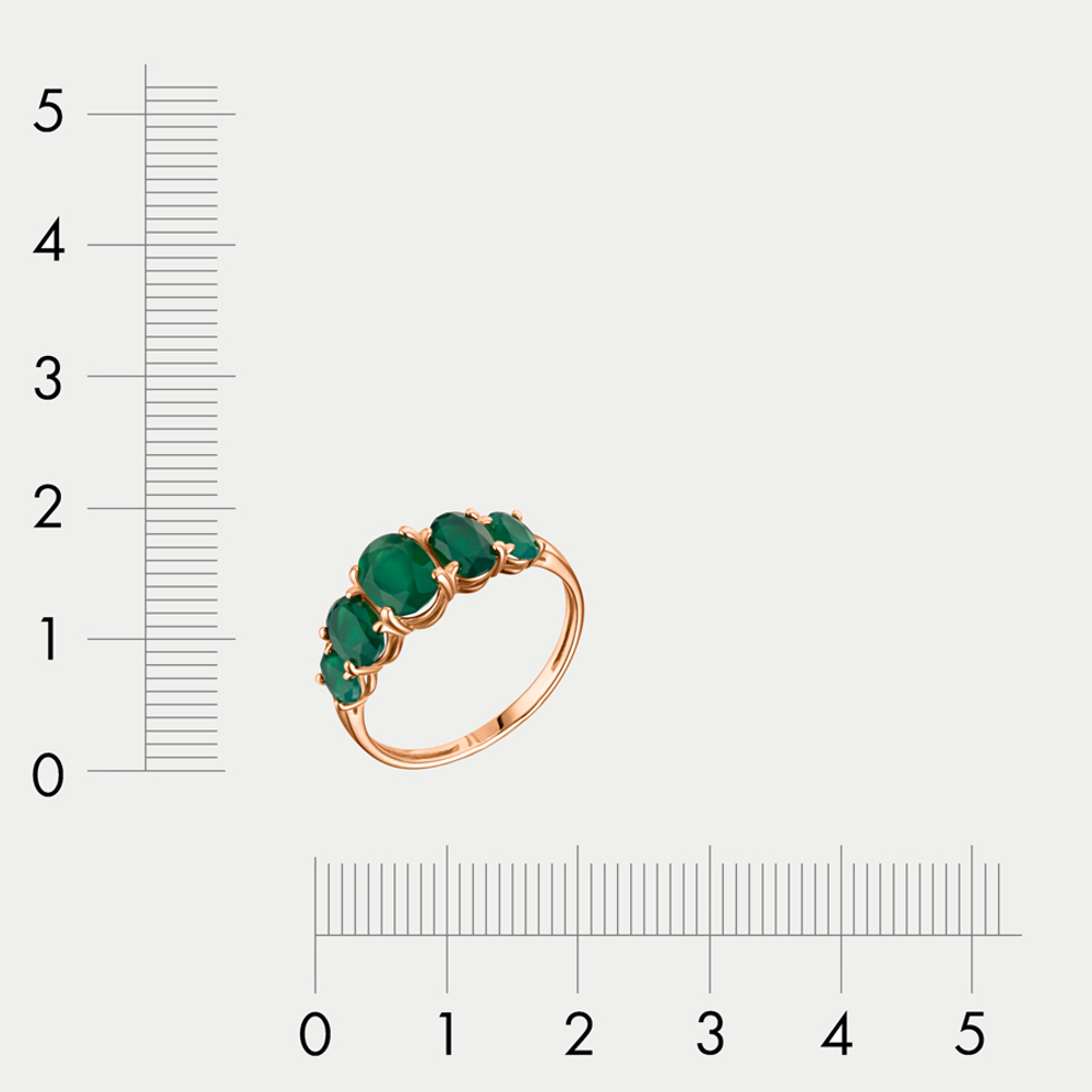 Кольцо для женщин с хризолитами из розового золота 585 пробы (арт. 73085600-Хп)