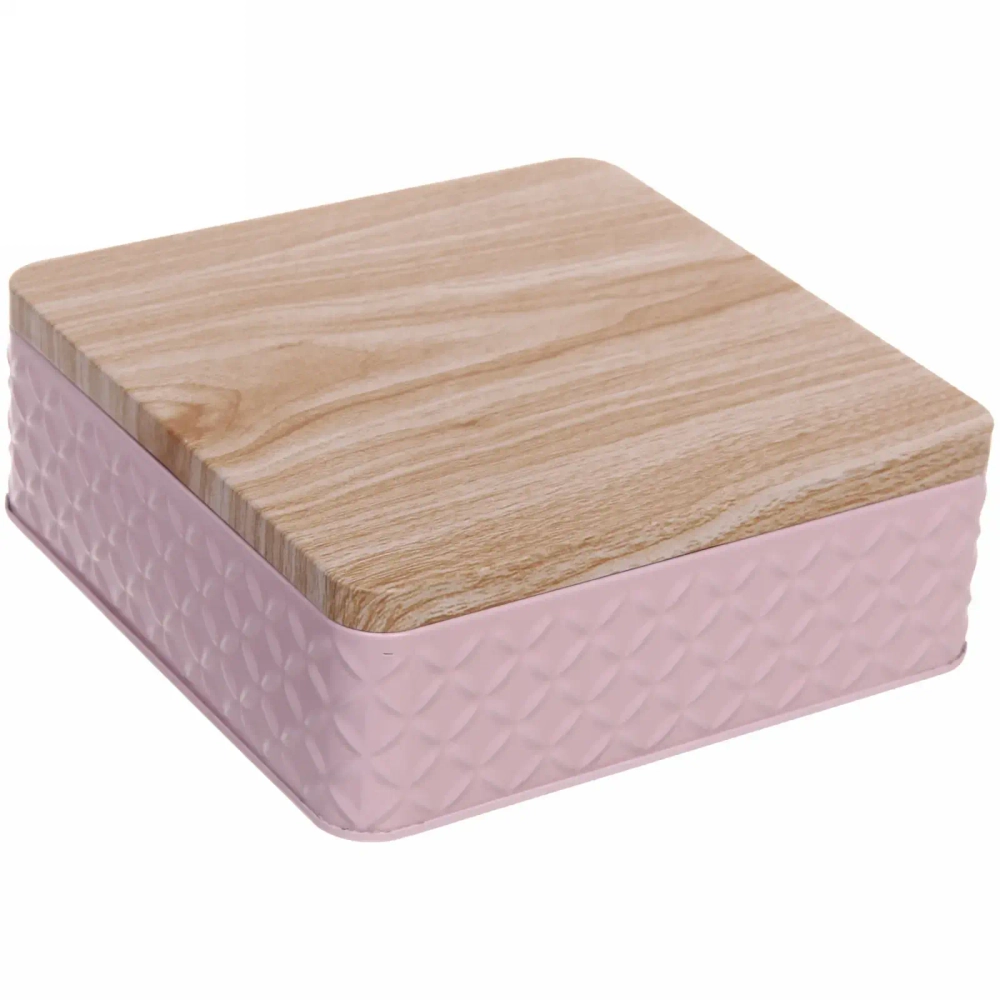 Банка жестяная «Kitchen romance» 1500мл 17*17*6cм,розовая