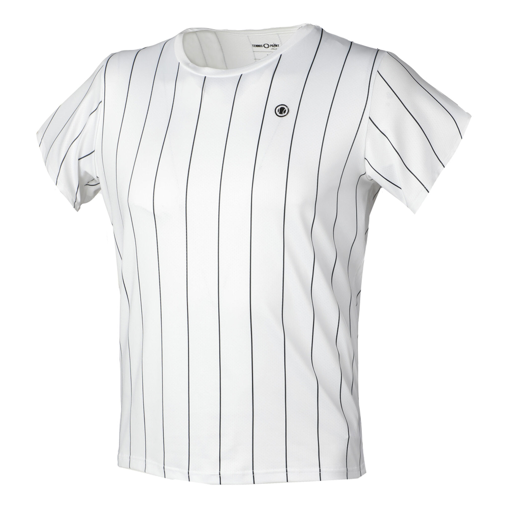 Мужское теннисное поло Tennis-Point Stripes T-Shirt Special Edition Men - White, Black