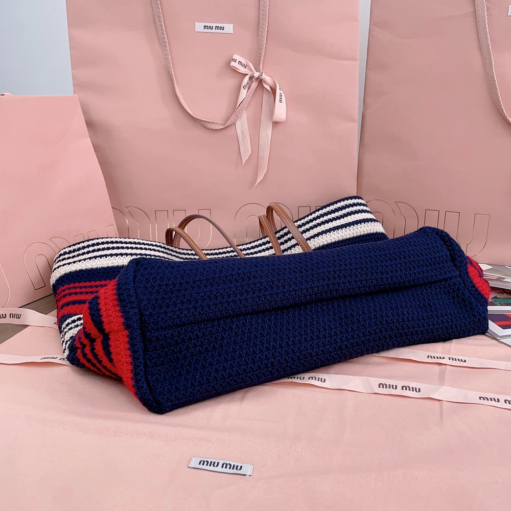 Miu Miu Woven Fabric Tote Bag