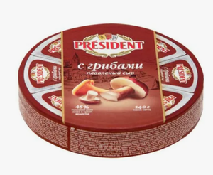Сыр плавленый President с грибами 140 г