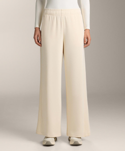 OYSHO Брюки прямого кроя с ребристой отделкой и модала, ванильный