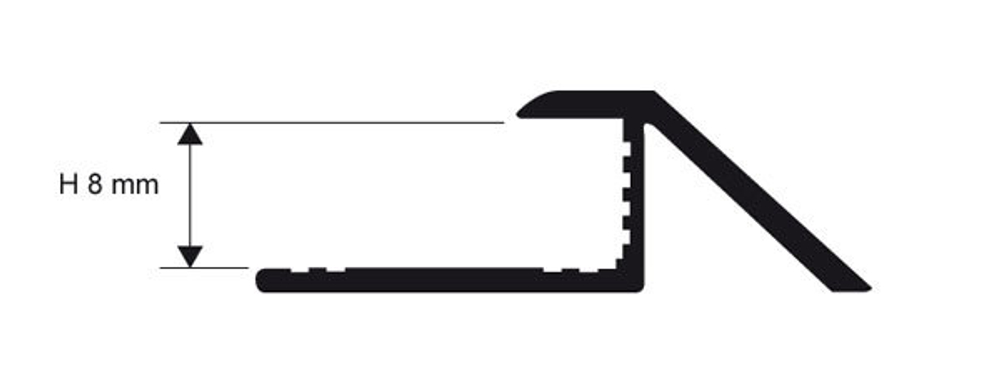 Радиусные, гнутые профили/пороги Progress Profiles Proslider curve PDAACV 08 для напольных покрытий из ламината, паркета, керамогранита, ковролина, линолеума