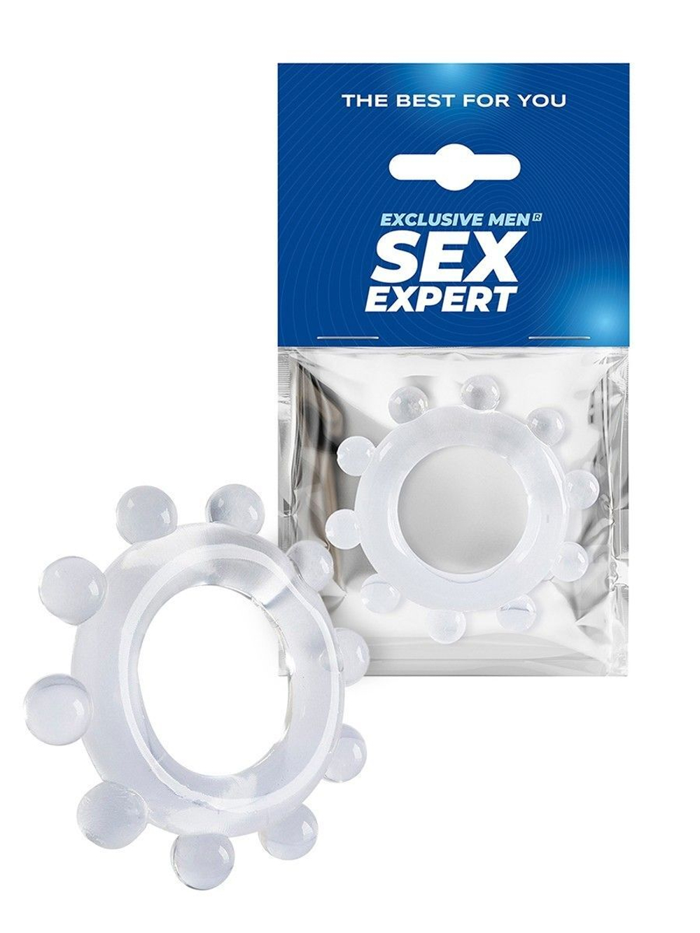 Прозрачное эрекционное кольцо со стимулирующими шариками (Цвет: прозрачный)