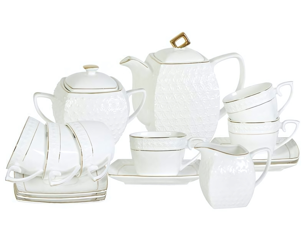 Чайный сервиз 15 предметов 240мл "Снежная королева" квадрат