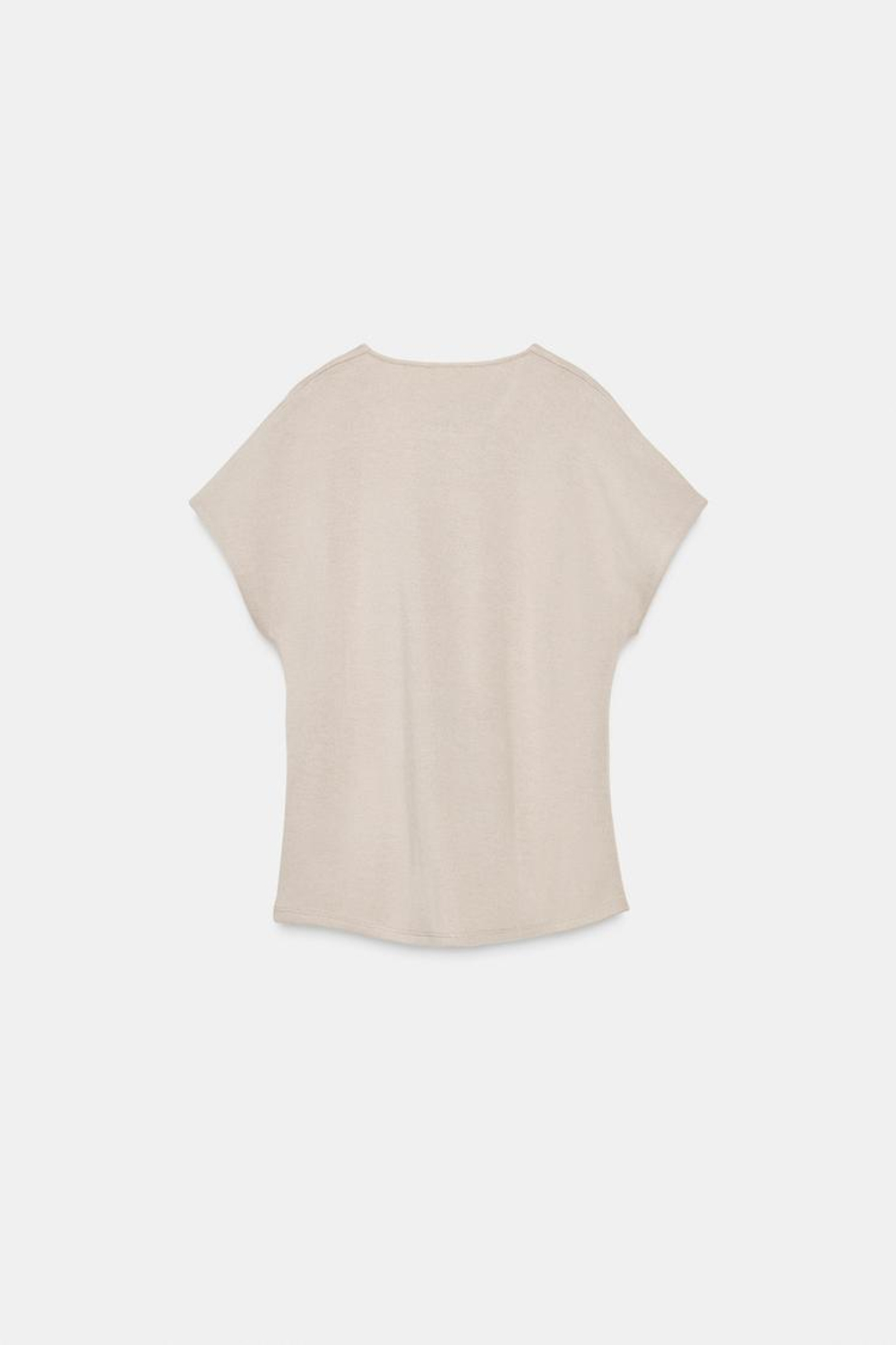 ZARA МЯГКИЙ ТОП С УЗЛОМ, ПЕСОЧНЫЙ МЕЛАНЖ