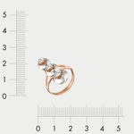 Кольцо женское из розового золота 585 пробы с фианитами (арт. К-049)