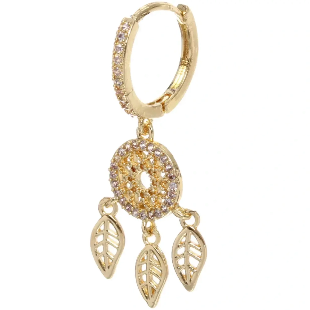 Серьги из гиппоалергенного металла со стразами «ПАЛУМНА», ловец снов, цвет золото и серебро, 3,5см