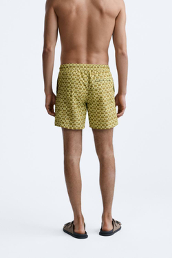 ZARA ПЛАВКИ С ГЕОМЕТРИЧЕСКИМ ПРИНТОМ, БЕЖЕВЫЙ