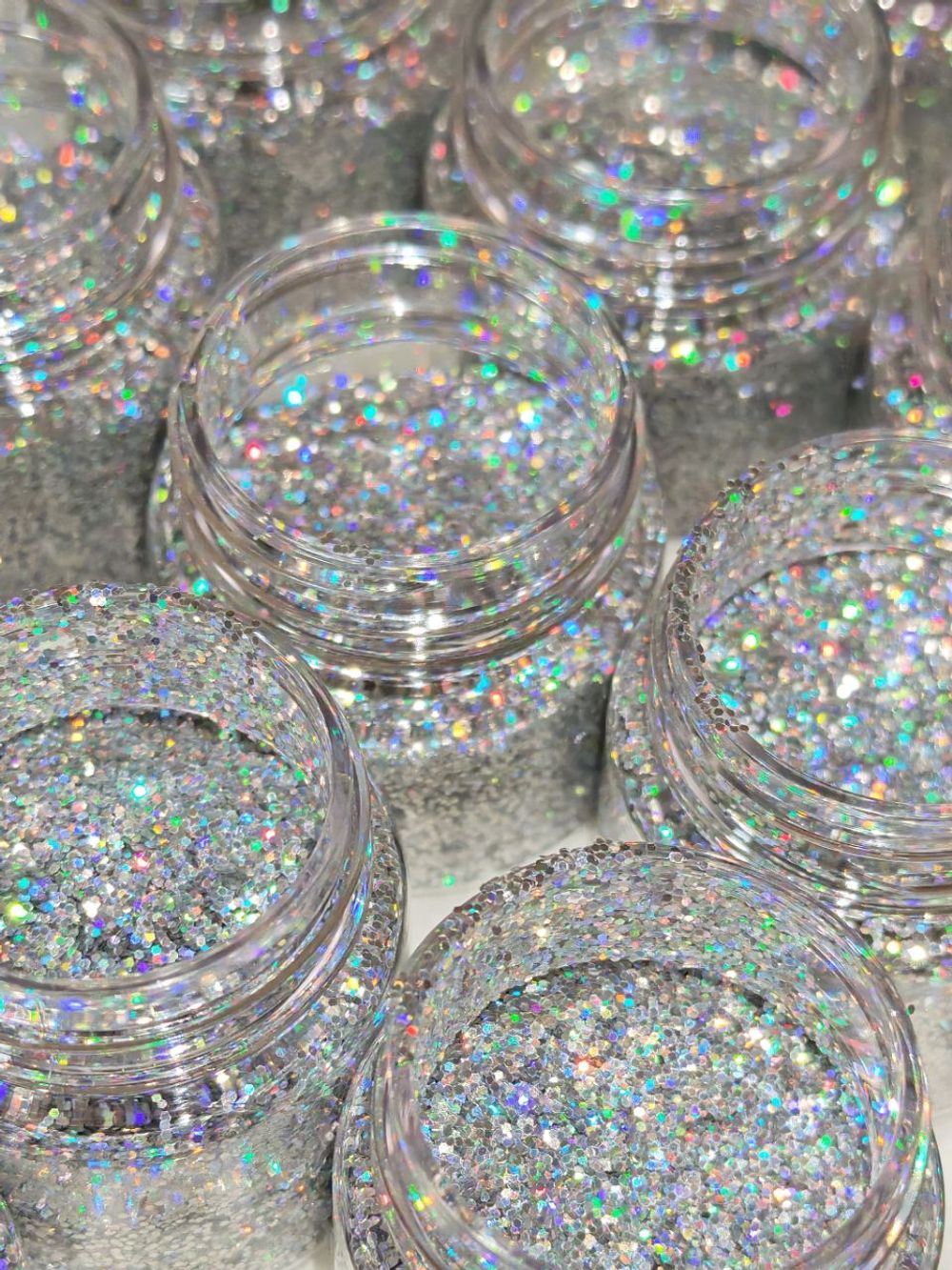 Блёстки Глиттеры 801-06мм - Серебро голографик - универсальные