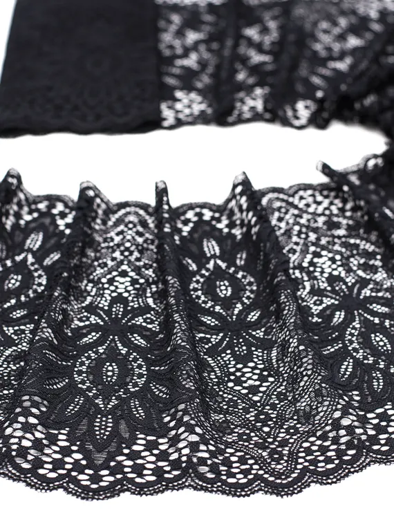 01-60 ОПТ Кружево шантильи 22 см, черный
