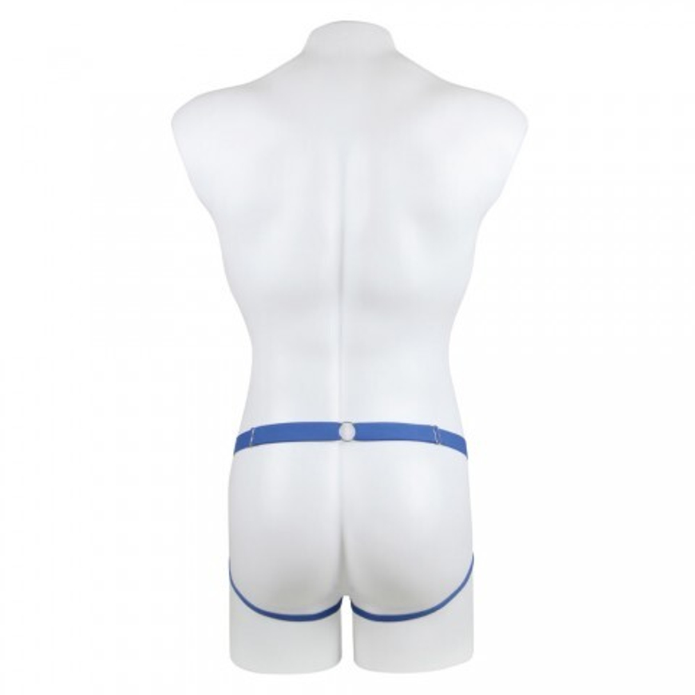 Мужские сексуальные трусики на ремешках синие (S)