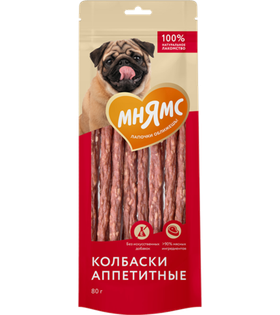 Мнямс Лакомство для собак Колбаски аппетитные 80гр.