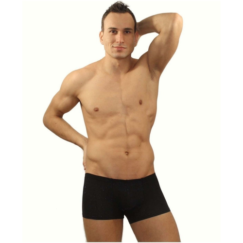 Мужские трусы боксеры черные с синими блестящими вкраплениями Romeo Rossi Polar Night Boxer