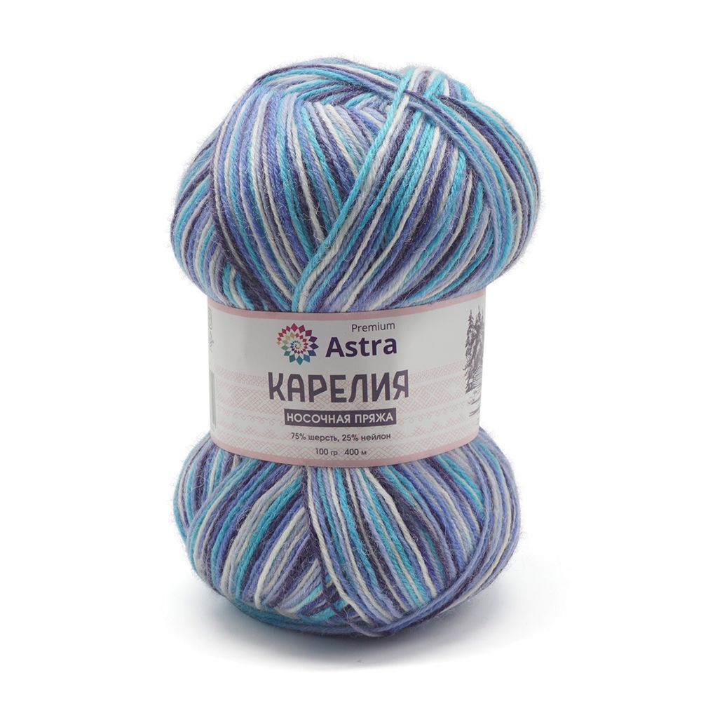 Пряжа Astra Premium (Астра Премиум) Карелия носочная (Karelia sock) / уп.2 мот. по 100 г, 400 м, 1006