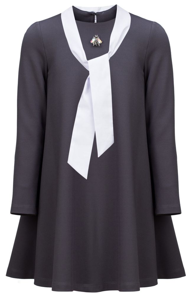 Трикотажное платье с бантом AMADEO, цвет серый