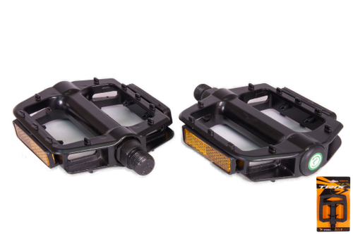 Педали TRIX PLATFORM алюминиевые, 107x98мм, резьба 9/16", с шипами, черные