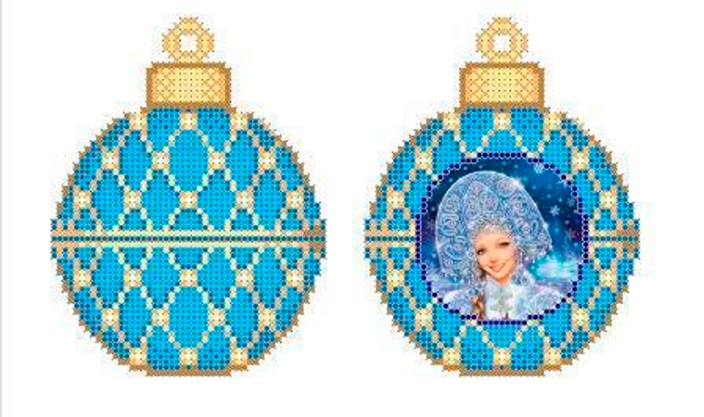 Г-436 НГ игрушка синий шар. Снегурочка