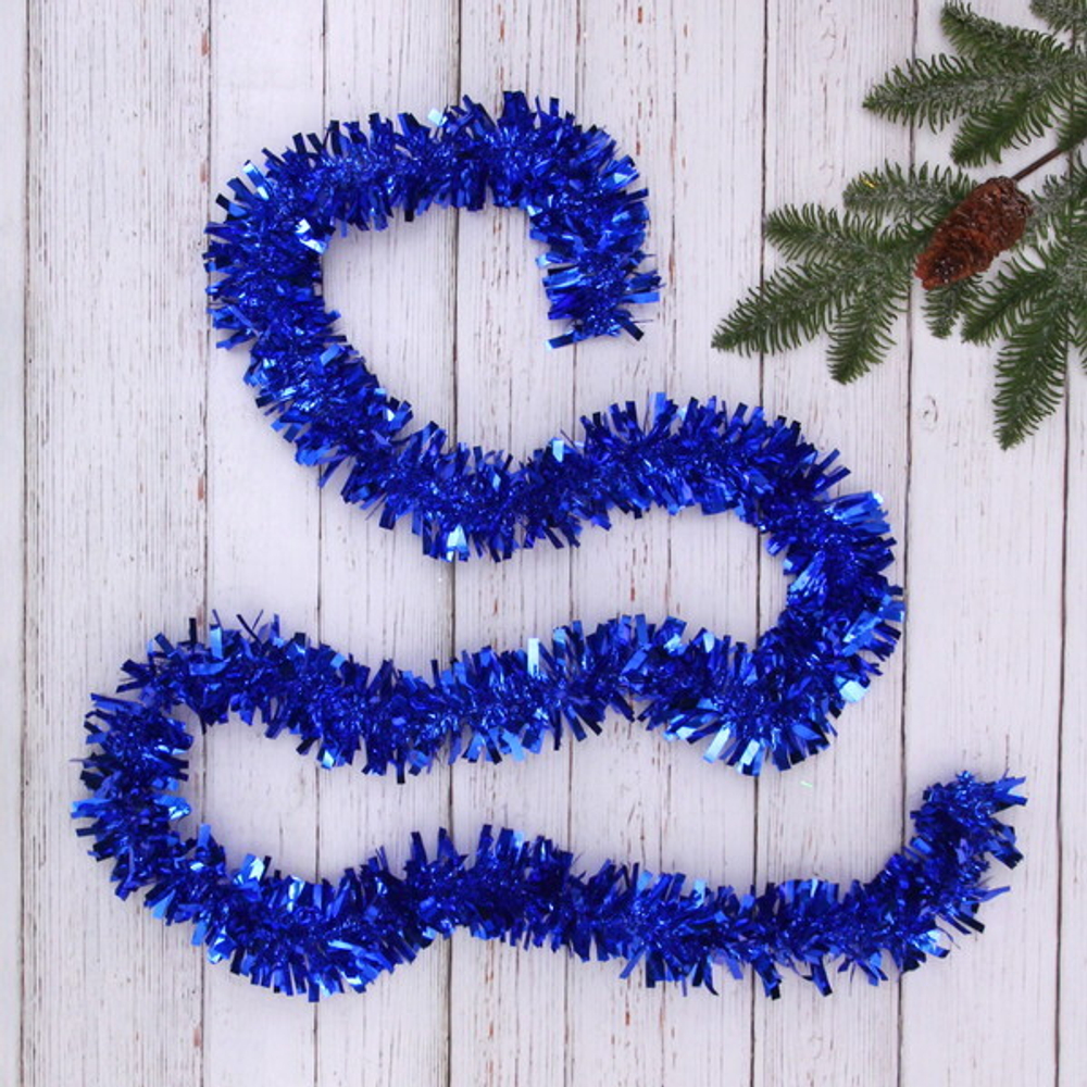 Мишура 2м 7см «Золотые блики», Синий