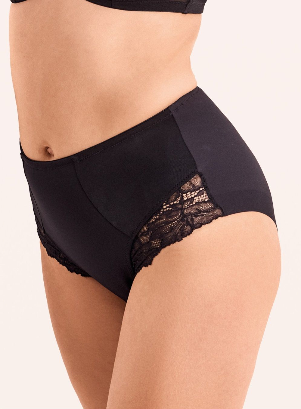 Трусы-слипы с высокой линией талии Perla (Размер: 4 размер) (Цвет: черный)