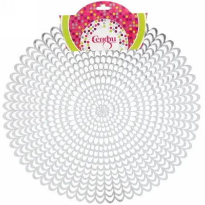 Салфетка плетеная 38см «Кружева» серебро