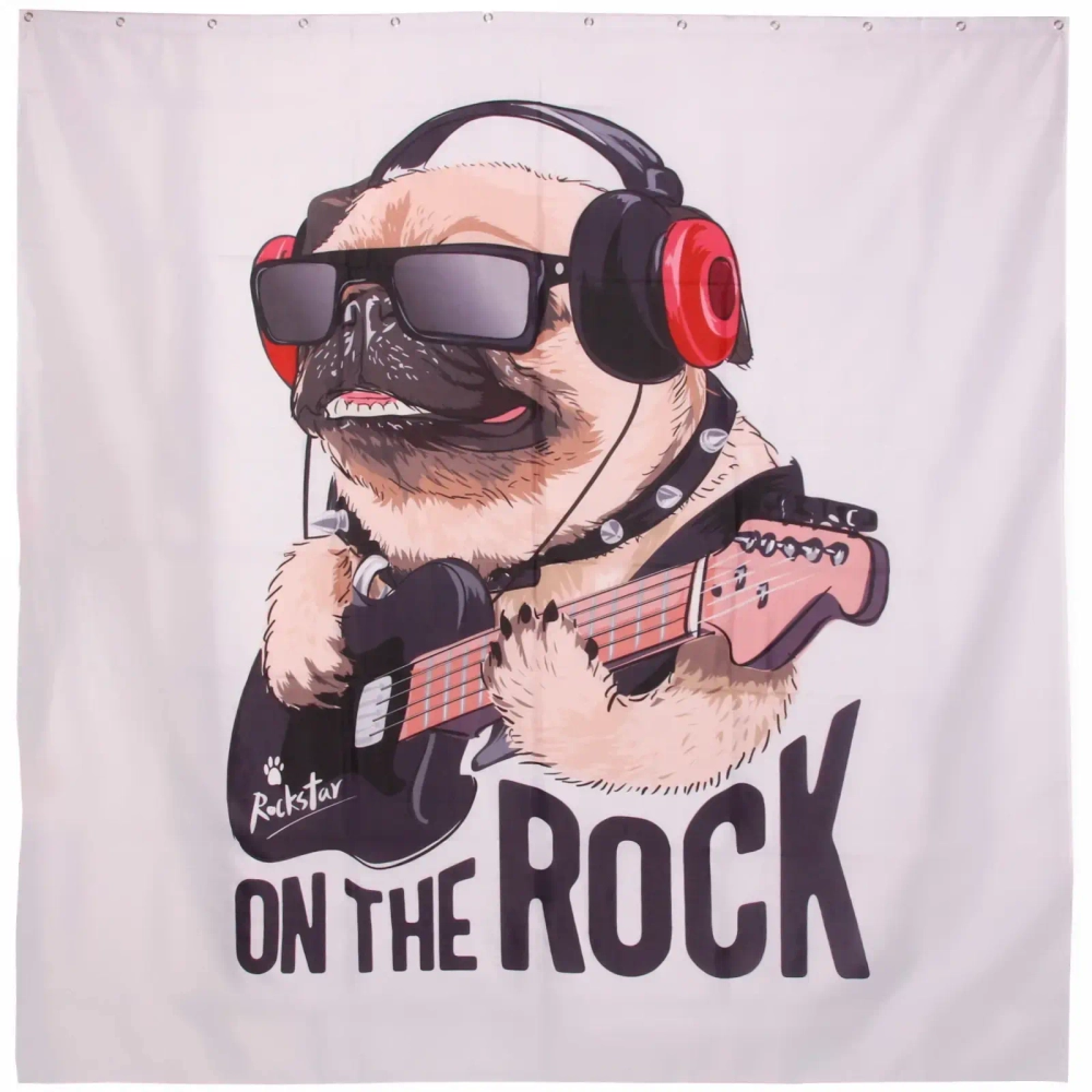 Штора для ванной полиэстер 180*180"Селфи» Rock