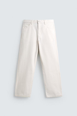 ZARA ДЖИНСЫ RELAXED FIT, БЕЛЫЙ