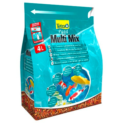 Tetra Pond MultiMix 4 л - корм для прудовых рыб (гранулы, хлопья, таблетки, гаммарус)