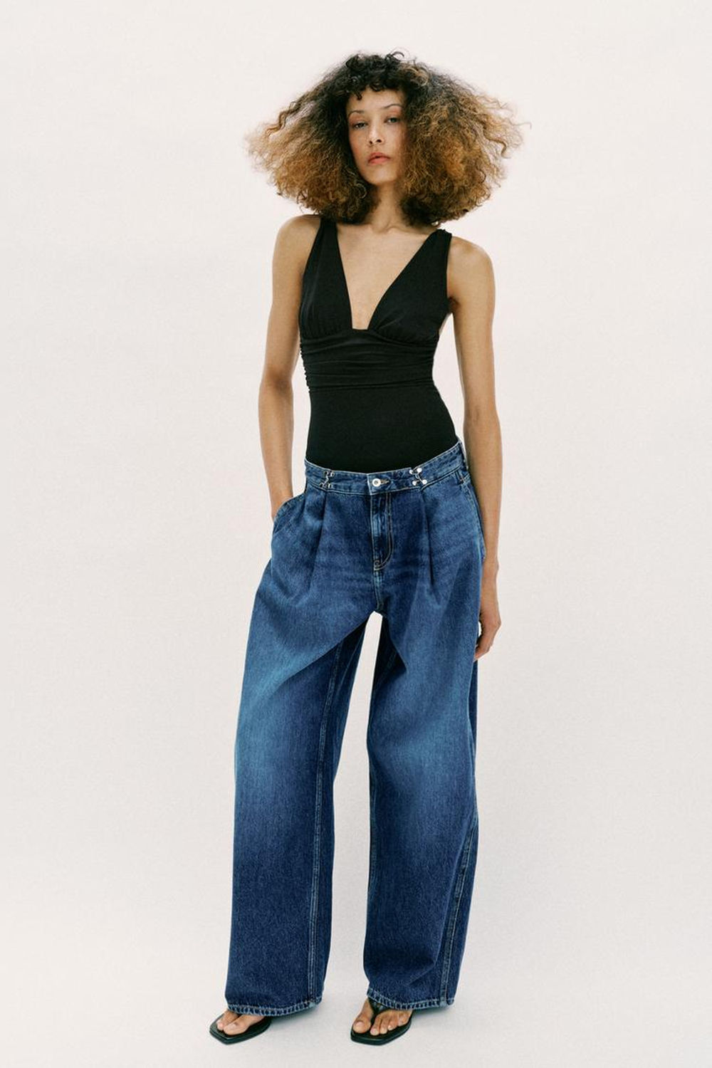 ZARA БОДИ ИЗ ПОЛИАМИДА С ОТКРЫТОЙ СПИНОЙ, ЧЕРНЫЙ