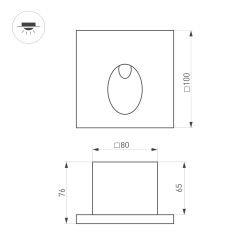 Светильник LT-TIE-S100-3W Warm3000 (RD, 45x70 deg, 230V) (Arlight, IP65 Бетон, 3 года) 051051