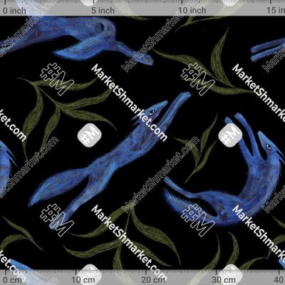 Синие волки на черном by Люблю Коз 268 DPI