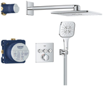 Набор для комплектации душа GROHE Grohtherm SmartControl: встраиваемый термостат, SmartBox, верхний душ, ручной душ, ограничитель расхода, хром