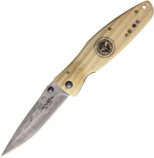 Складной нож Mcusta Uesugi Kenshin MC-0185D c клинком из стали VG-10, рукоять микарта