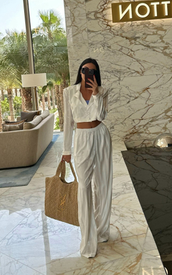 Шелковые брюки прямого кроя