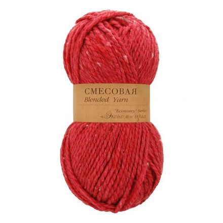 Смесовая пряжа Пехорка 30%шерсть 70%акрил 2х200г/200м 816 красный меланж