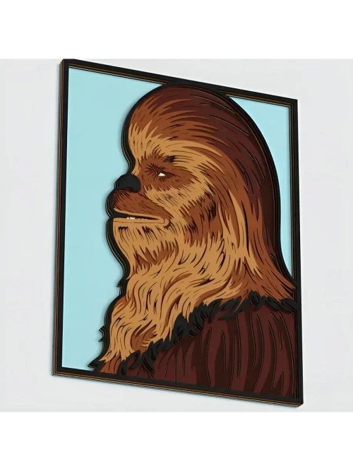 3D Картина по номерам из дерева Чубакка, 23x30 см