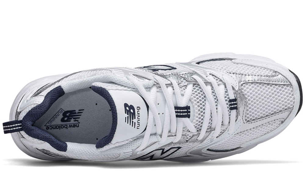 New Balance NB 530 Classic Retro Synthetic Leather Mesh Fabric Low-Top Casual Running Shoes Unisex Silver White