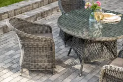 "Равенна" обеденная группа плетеная, цвет графит