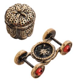 AM-2997 Наперсток «Карета Тыква» (латунь, янтарь)