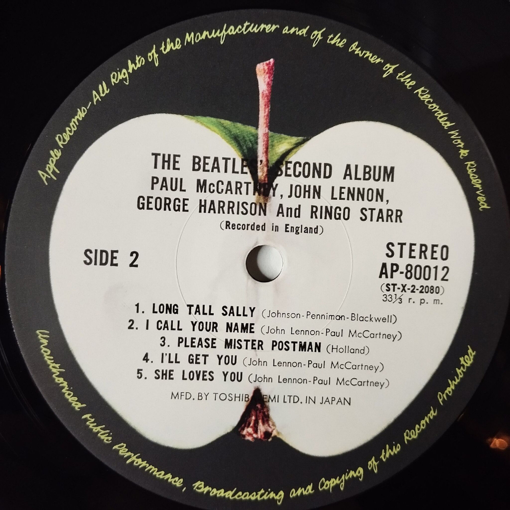 Винтажная виниловая пластинка LP The Beatles Second Album (Japan 1973) (No Obi) Thank You Girl