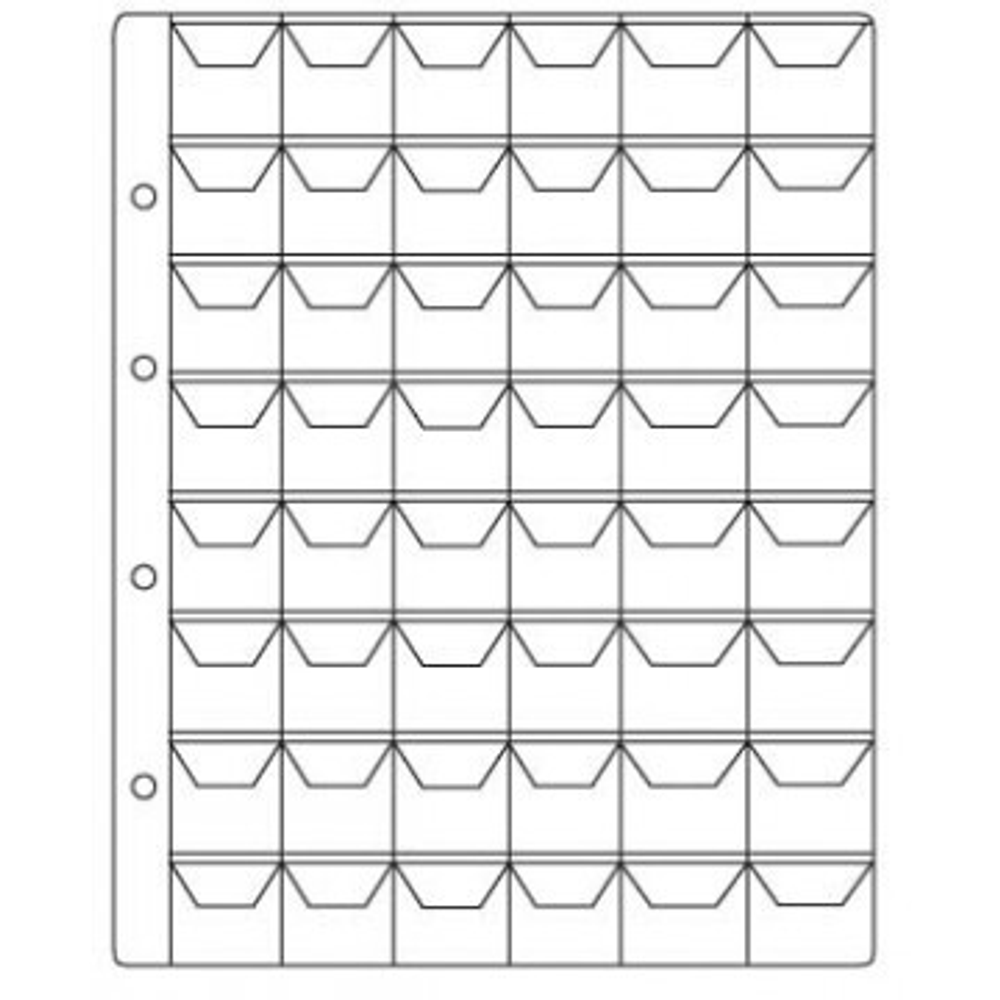 Лист для монет на 48 ячеек. 200 * 250 мм