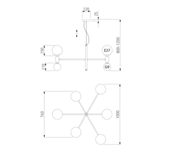 Потолочный светильник 30182 латунь Bubble Eurosvet